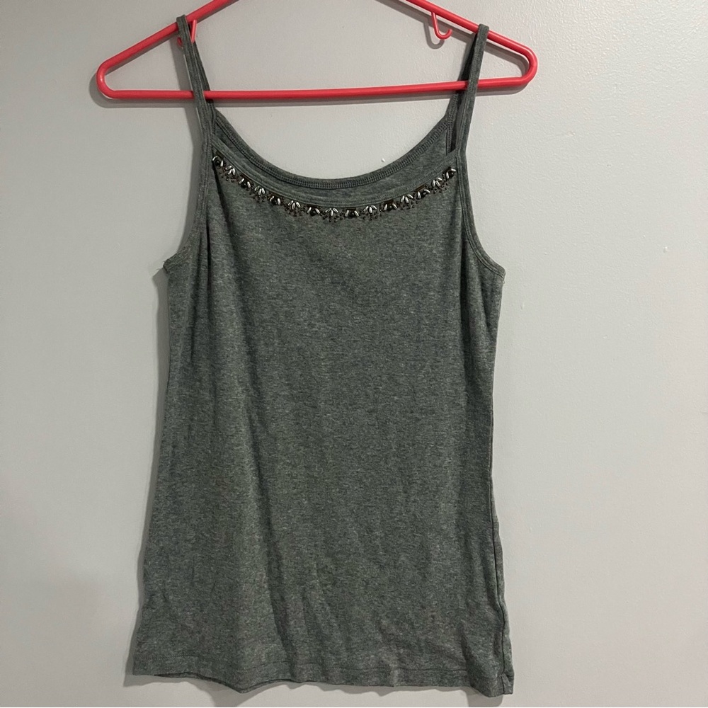 Mossimo Supply Co Gray Embellished Fitted Camisole